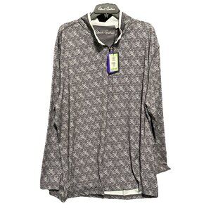 NWT $188.00 Robert Graham Clubhouse Mens Iron Skull 1/4 Zip Shirt Gray Size 3XL